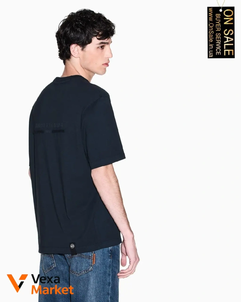 Мужская футболка Armani Exchange 100% хлопок с эффектом потертости — фото 3