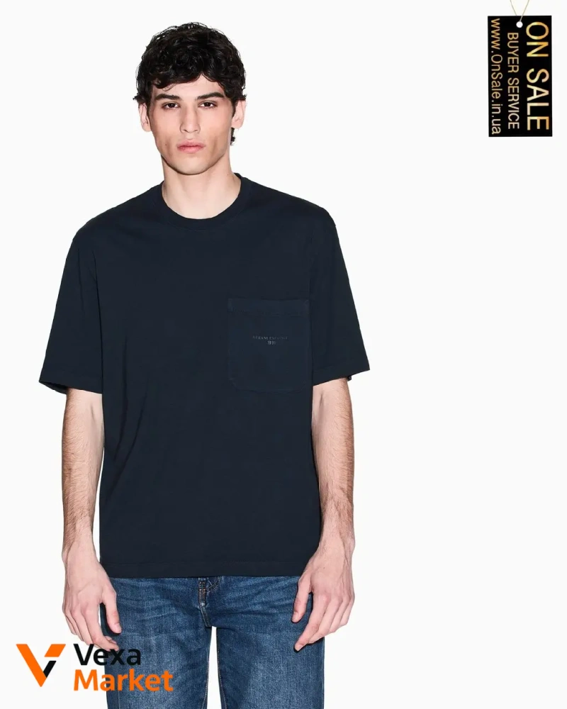 Мужская футболка Armani Exchange 100% хлопок с эффектом потертости — фото 4