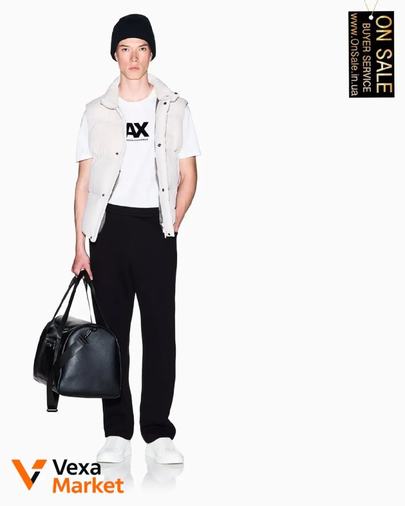 Мужская футболка Armani Exchange белая 100% хлопок — фото 2