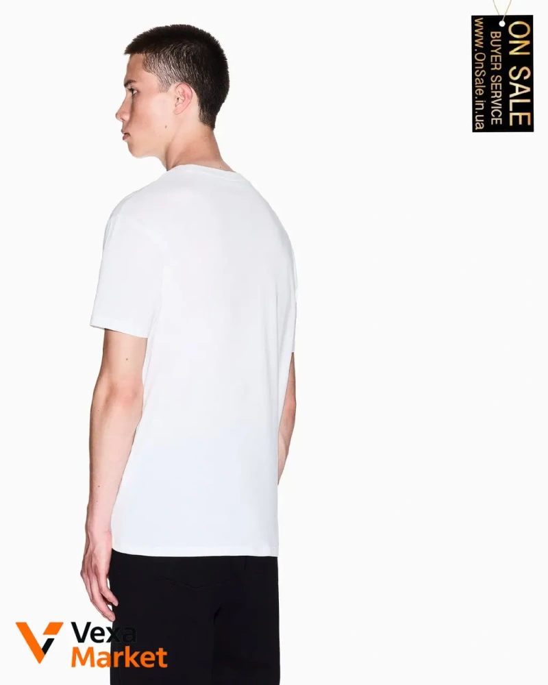 Мужская футболка Armani Exchange белая 100% хлопок — фото 3