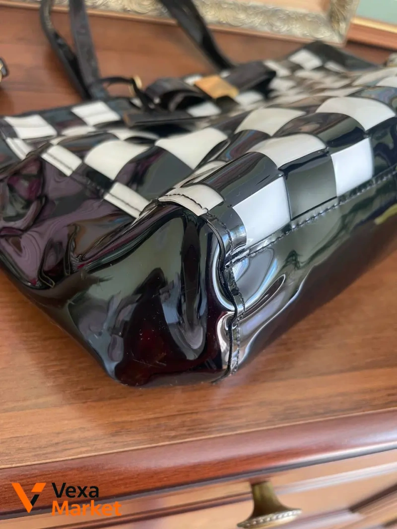 Набір Ted Baker: Сумка-шопер + Косметичка Large Woven Icon чорно-біла — фото 2