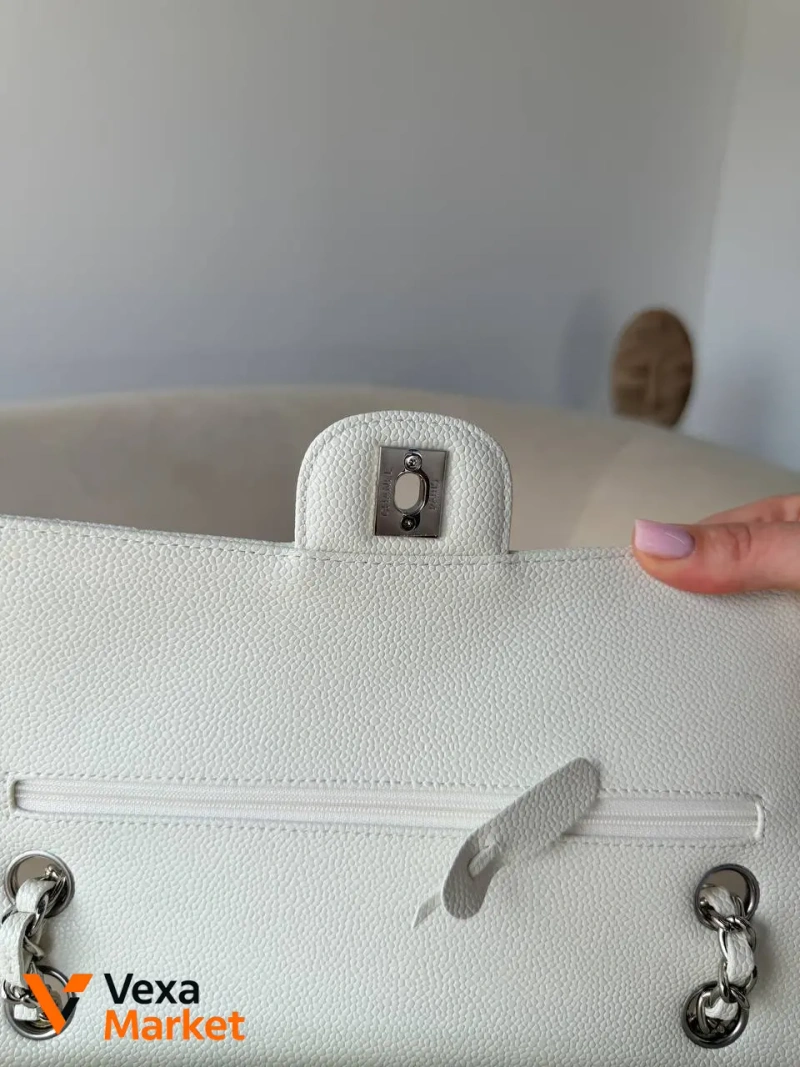 Chanel Classic 2.55 white / silver натуральная кожа — фото 4