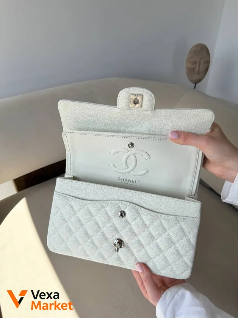 Chanel Classic 2.55 white / silver натуральная кожа — фото 5