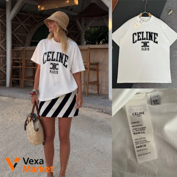 CELINE Paris футболка белая унисекс