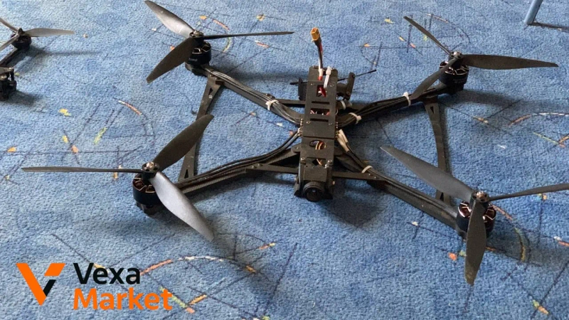 FPV дрон 13 дюймов с тепловизором, стеком Galichina v2, моторами Angel X4215-650kv, VTX Foxeer Reaper Extreme v2 3W, RX BetaFPV Nano 915MHz — фото 2