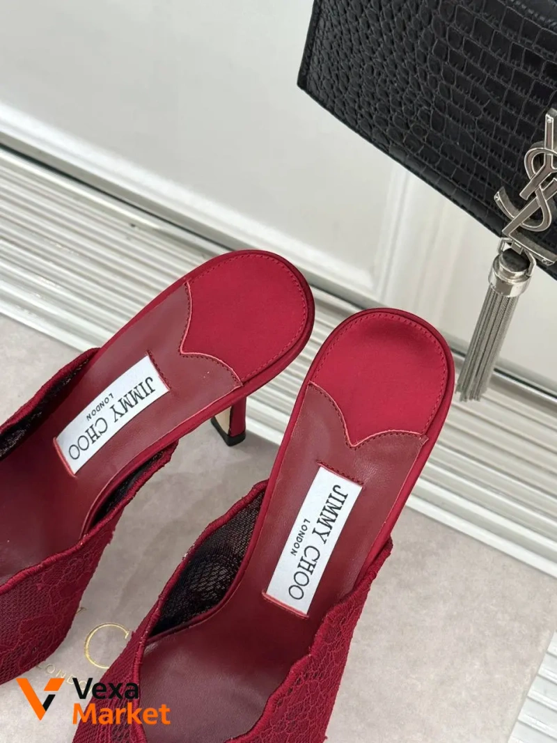 Туфлі Jimmy Choo жіночі червоні мереживні високий люкс — фото 3