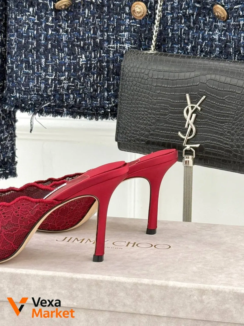 Туфлі Jimmy Choo жіночі червоні мереживні високий люкс — фото 8
