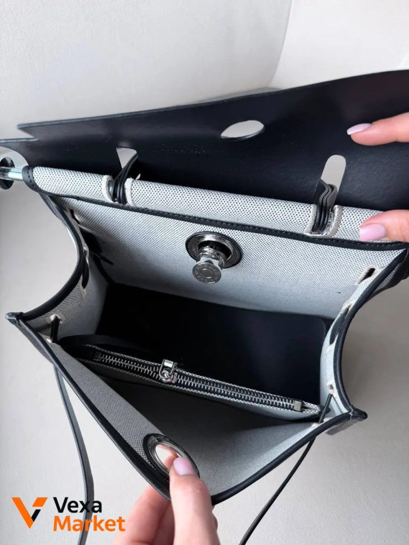 Hermes Herbag сумка шкіра текстиль 30х25х10 см — фото 5