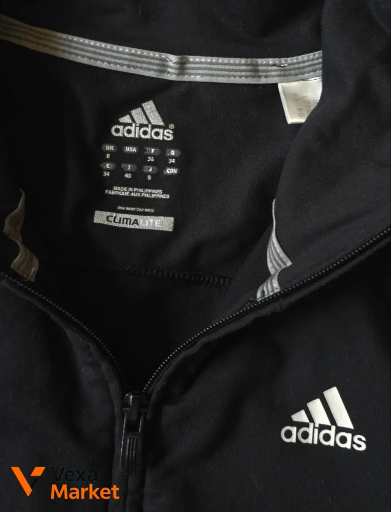 Винтажное зип-худи Adidas унисекс размер S — фото 5
