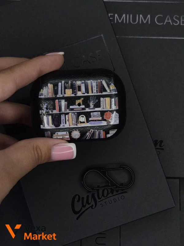 Чохол для AirPods Pro 3 з принтом "Книжкова полиця"