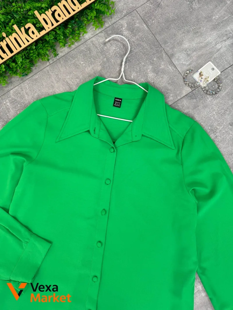 Яскрава зелена сорочка Shein EUR 2XL / НАШ 52 — фото 2