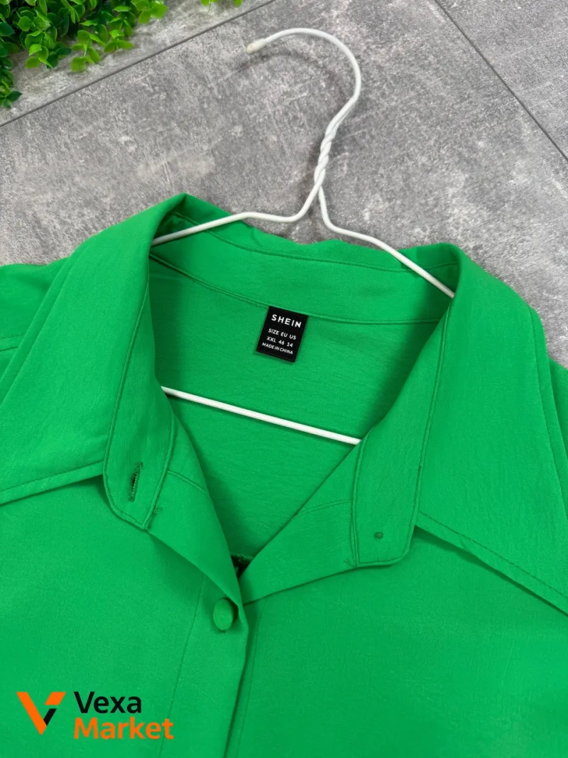 Яскрава зелена сорочка Shein EUR 2XL / НАШ 52 — фото 3