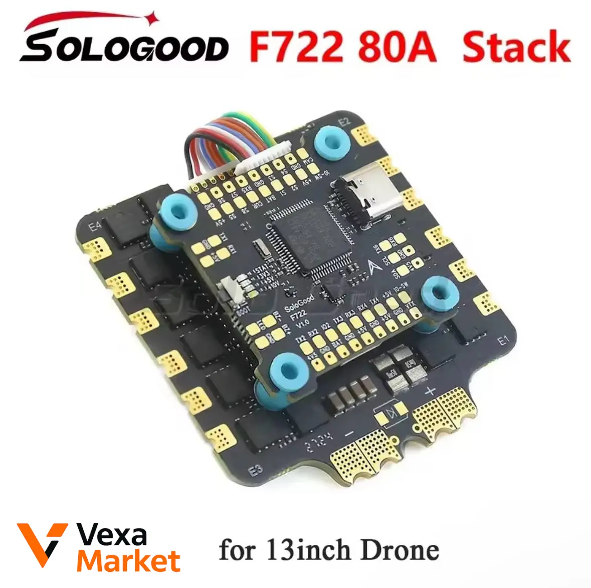 Стек полетный Sologood F722 80A/60A для FPV дронов
