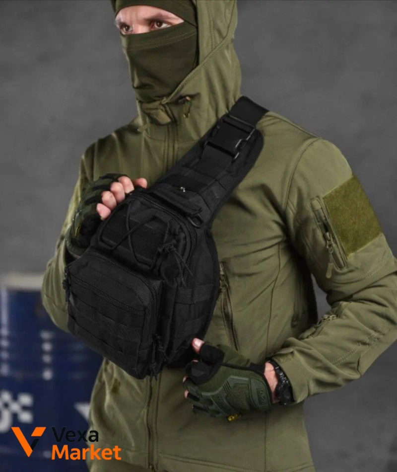 Тактическая нагрудная сумка Triada, нейлон Cordura 1000D, цвет Кайот — фото 4