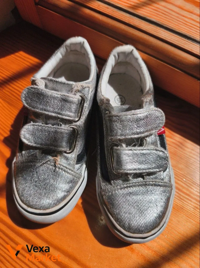 Кеды Vans серебристые для детей — фото 4