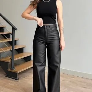 Женские брюки из эко-кожи Fashion размер M