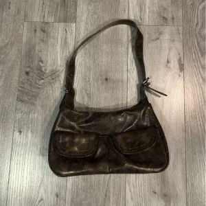 Vintage Y2K Shoulder Bag Brown Faux Leather