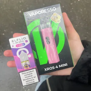 Vaporesso XROS 4 Mini Pink + Жидкость Elfliq 30ml 50mg