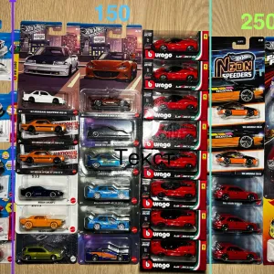 Колекційні моделі Hot Wheels, Matchbox, Bburago 1:64: Nissan Skyline, Porsche, Ferrari
