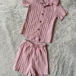 Костюмчик для девочки, 5 лет, розовый, плиссе