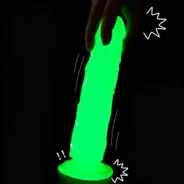 Фалоімітатор GlowDildo Deep Light з присоскою, що світиться в темряві