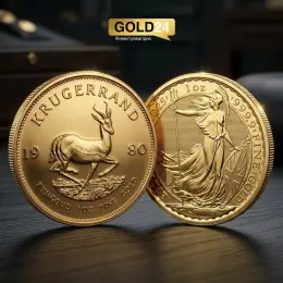 Золотые монеты Krugerrand и Britannia