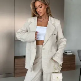 Костюм Loro Piana из натурального льна, женский, бежевый