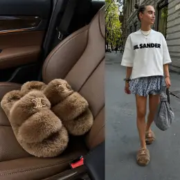 Тапочки Celine натуральне хутро