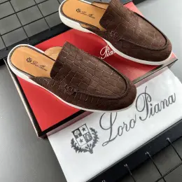 Loro Piana Мюли мужские замшевые коричневые