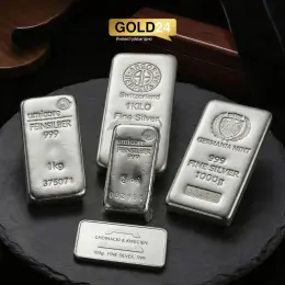 Срібні зливки Germania Mint, Umicore, Argor-Heraeus