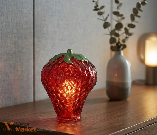 Декоративный стеклянный светильник "Strawberry" в виде клубники