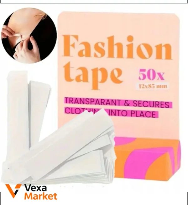 Fashion Tape 50 шт - прозорі двосторонні стрічки для одягу 12x85 мм
