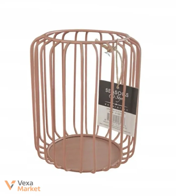 Metalowy Lampion Różowy Loft / Boho - декоративный металлический фонарик-подсвечник