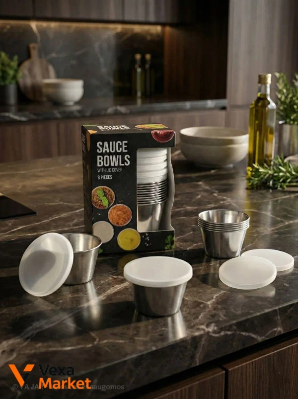 Набір соусниць з кришками Sauce Bowls, 8 шт, нержавіюча сталь 304