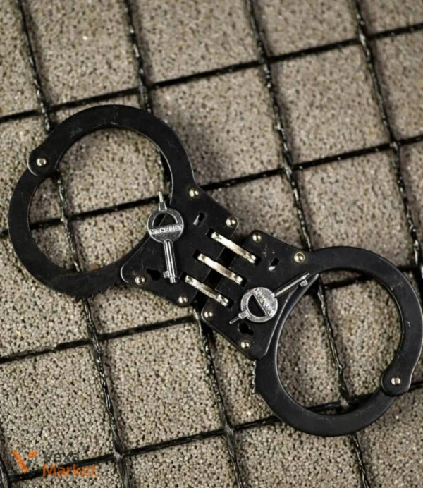 Наручники Masolet black из закаленной стали К-70