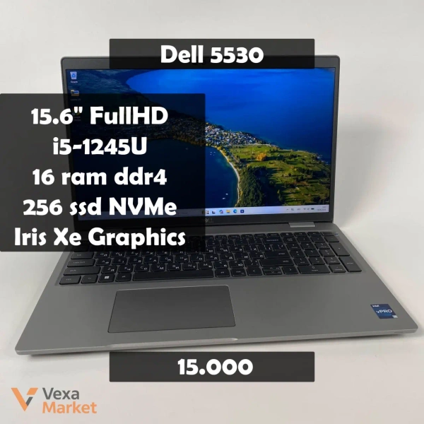 Ноутбук Dell Latitude 5530 15.6" FullHD Intel Core i5-1245U 16GB DDR4 SSD 256GB NVMe
