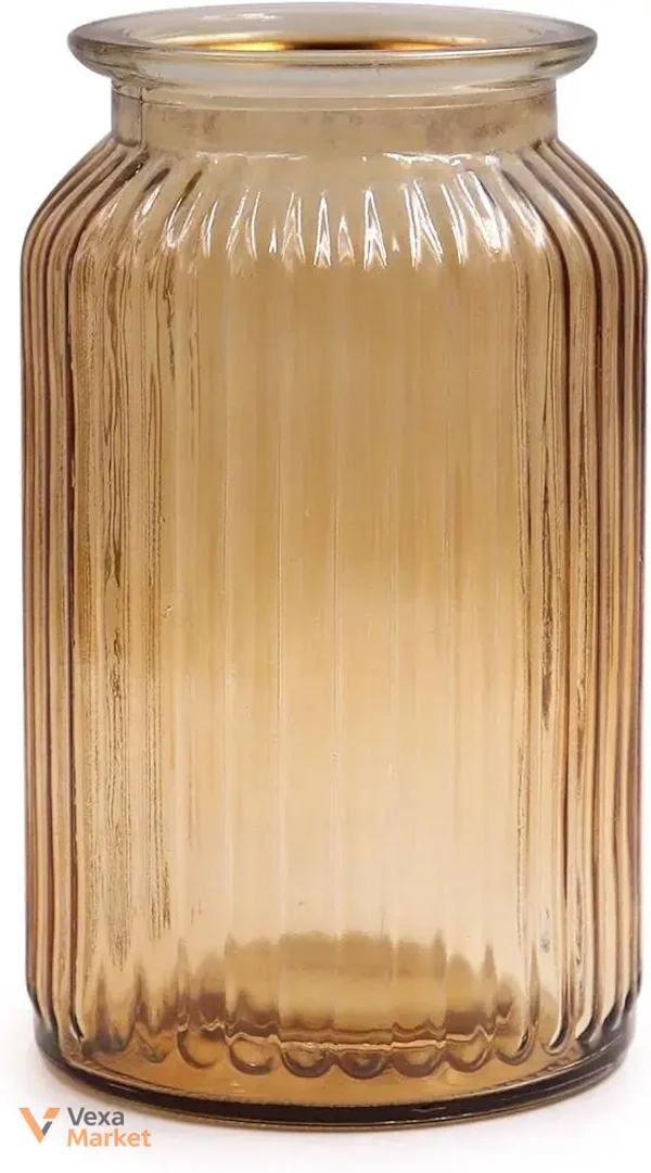OFFIDIX Glass Vase Brown - Декоративна скляна ваза коричнева