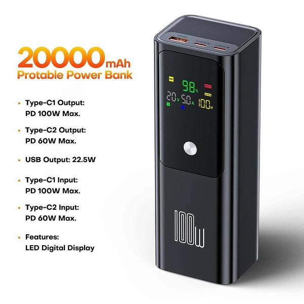 PowerBank для ноутбука 20000mAh 100W PD QOOVI