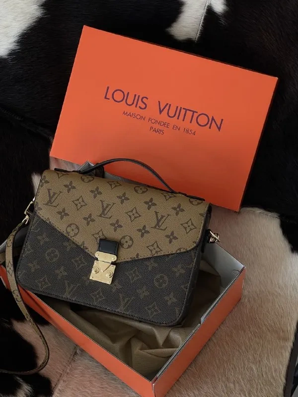 Сумка Louis Vuitton Pochette LUX Medium/Small коричневий+беж.