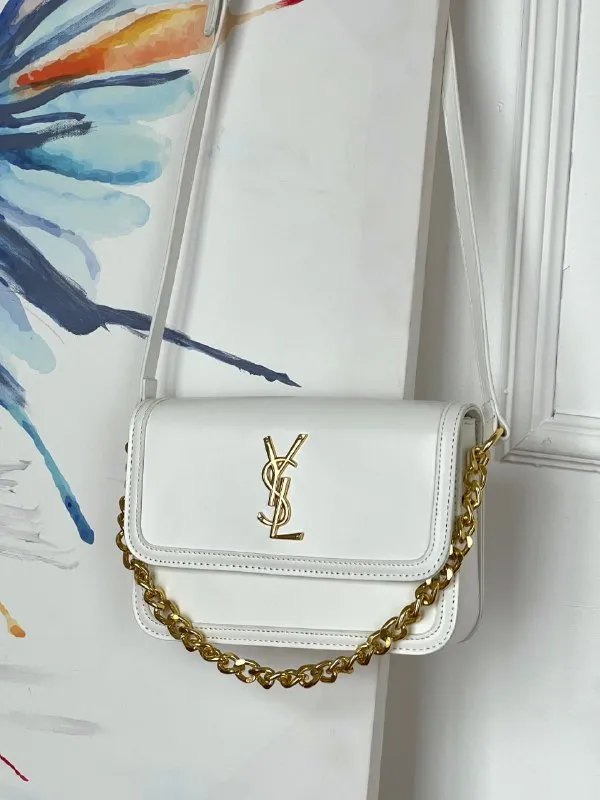 Сумка Saint Laurent Solferino еко-шкіра чорний/коричневий/білий — фото 2