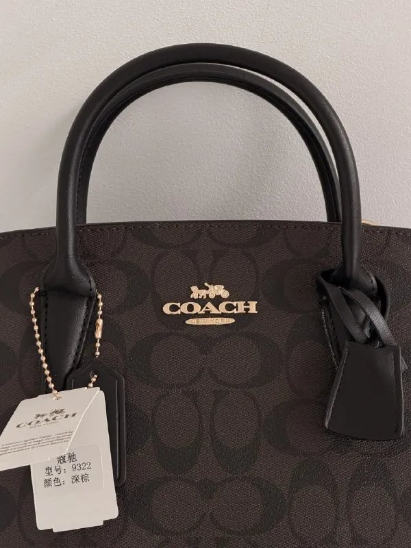 Сумка Coach Andrea Carryall шкіряна золота фурнітура — фото 3