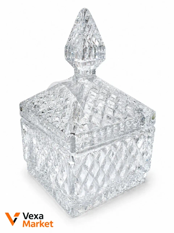 Скляна цукерниця Home Korner Glass Jar з кришкою 8.8 × 8.8 × 15.5 см