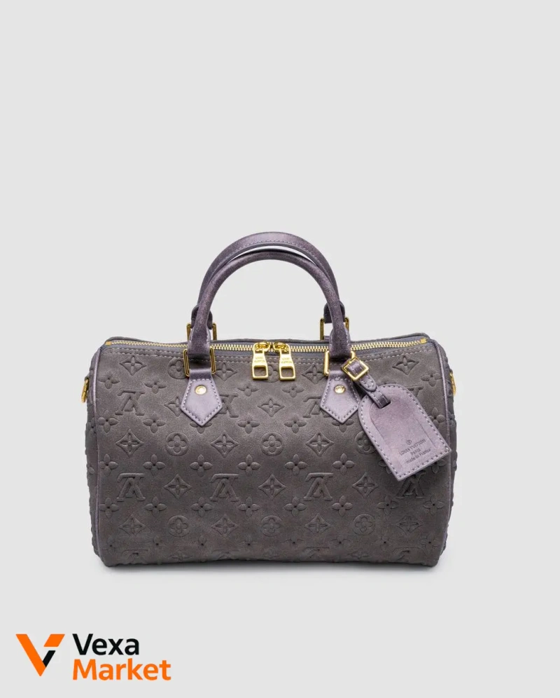 Louis Vuitton Speedy Bandoulière 30 Grey Suede — фото 3