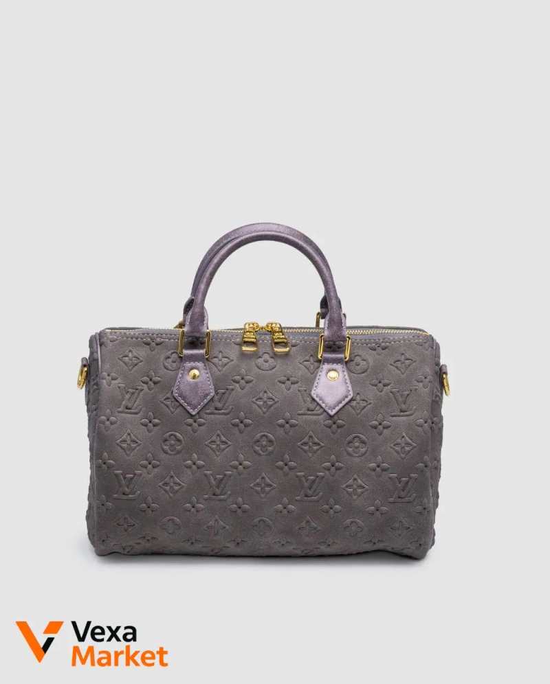 Louis Vuitton Speedy Bandoulière 30 Grey Suede — фото 5