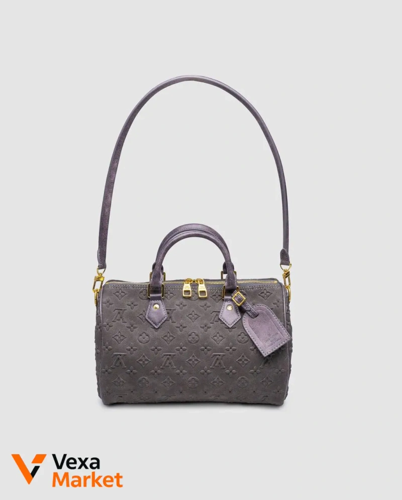 Louis Vuitton Speedy Bandoulière 30 Grey Suede — фото 6