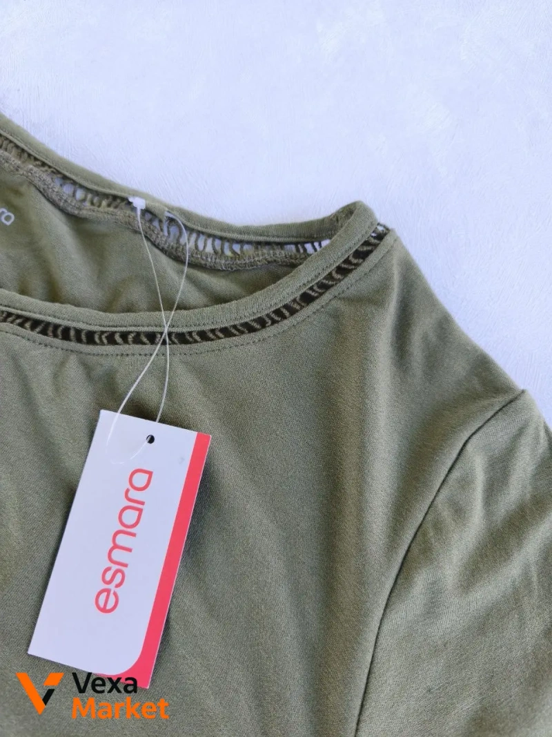 Футболка Esmara оливковая, размер 2XL-3XL, 95% вискоза — фото 4