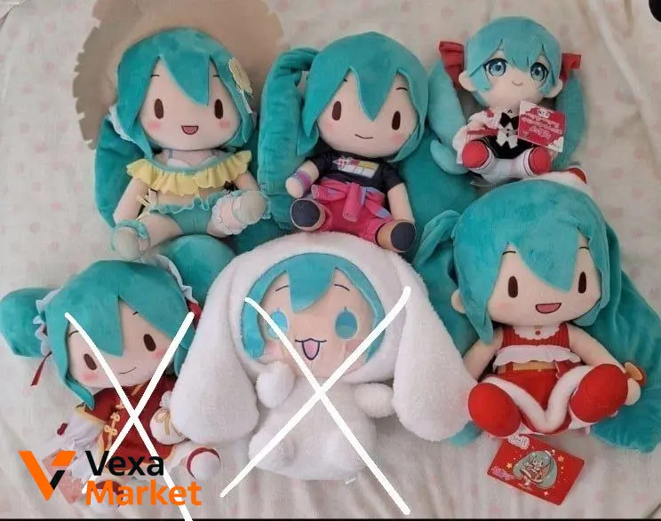 Мягкие игрушки Хацуне Мику (Hatsune Miku) набор 6 шт.