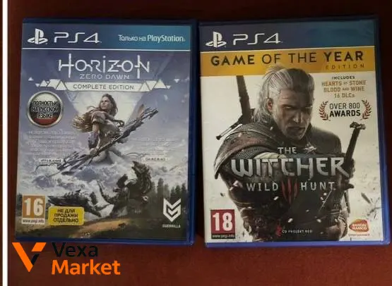 Игры для PS4 Horizon Zero Dawn Complete Edition и The Witcher 3: Wild Hunt Game of the Year Edition