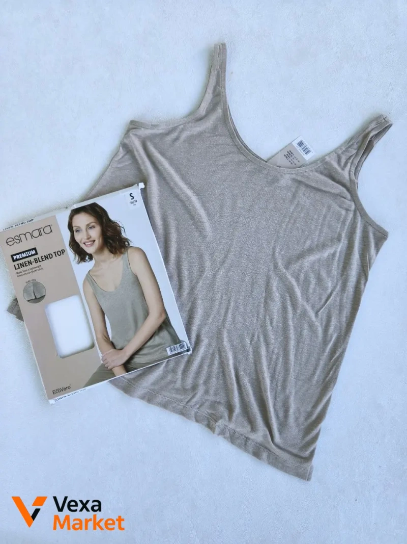 Esmara Premium Linen-Blend Top женская майка S/M лен вискоза — фото 2