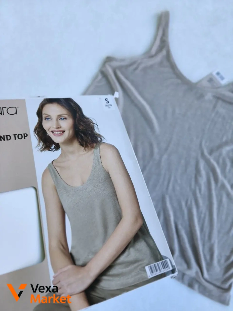 Esmara Premium Linen-Blend Top женская майка S/M лен вискоза — фото 3